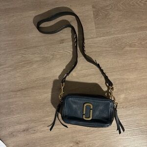 Marc Jacobs Snapshot Black and Navy Leather Crossbody Bag